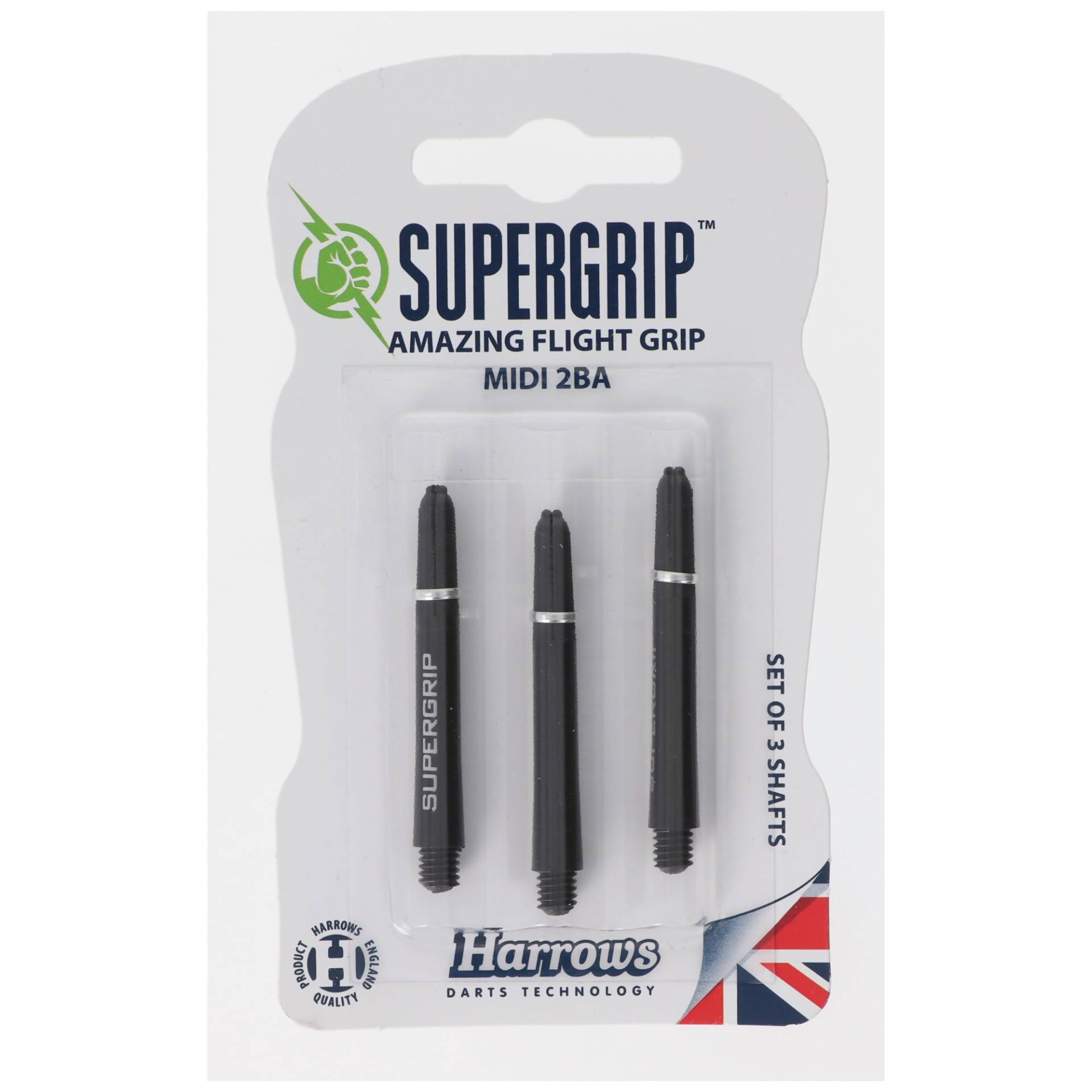 Harrows Supergrip Midi 2BA,3er Set, schwarz von Harrows
