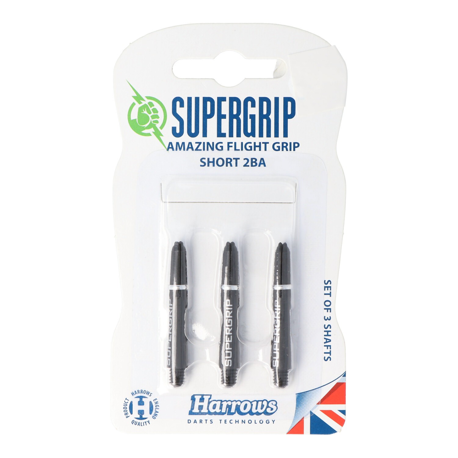 Harrows Supergrip Short, 2BA,3er Set, schwarz von Harrows