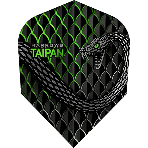 Harrows Taipan | 100 Mikron Dart Flights, 3 Sets mit 3 Flights, Standard Nr. 6, Grün von Harrows