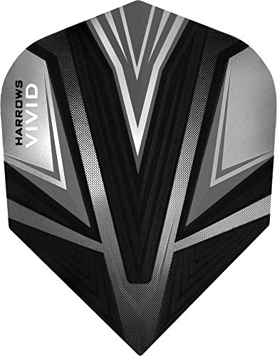 Harrows Vivid Standard Dart-Flights, 100 Mikron, 5 Sets (15 Stück) (schwarz) von Harrows