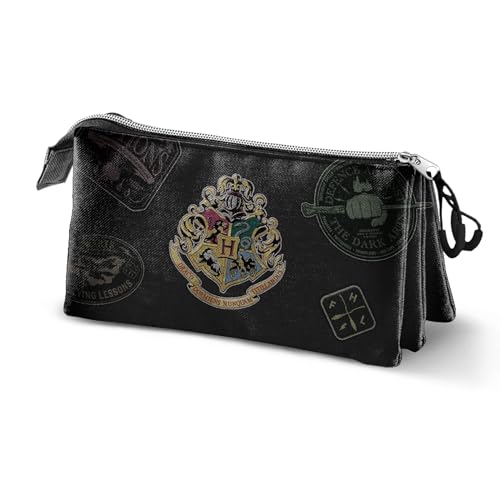 Harry Potter Hogwarts-Dreifach Federmäppchen, Schwarz, 23 x 11 cm von Harry Potter