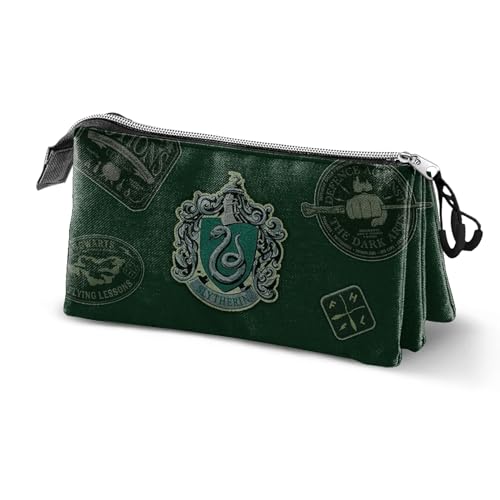 Harry Potter Slytherin-Dreifach Federmäppchen, Grün, 23 x 11 cm von Harry Potter