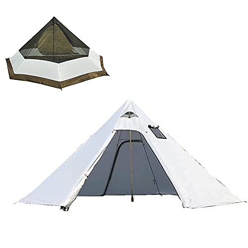 Outdoor Camping Pyramidenzelt Leichtes Tipi Heißzelt für Jagd Rucksackreisen Camping Wandern Familie (weiß) Überraschungsgeschenk von HarzeR