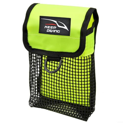 Hasaller Tauchen Mesh Tasche Tauchen Mesh Pouch Tauchen Mesh Gear Bag Tragbare Scuba Tauchen Tasche Unterwasser Tauchen Mesh Tasche für Schnorchel Ausrüstung (Fluoreszierendes Grün) von Hasaller