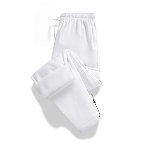 Hasdnker Jeans Hose Jeanshose Neueherbst Und Winter Herrenmode Sporthose Kordelzug Jogginghose Hose Lässige Multi Pockets Baggy Pants Sweatpant S Weiß von Hasdnker