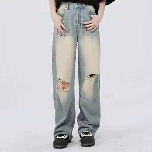 Jeans Hose Jeanshose Neueherren Mit Geradem Bein Vibe Style Cooles Lochdesign Frühling Herbst Amerikanische High Street Retro-Hose Lockere Passform Lässige M Gelb Jeans Hose Jeanshose Neueherren Mit Geradem Bein Vibe Style Cooles Lochdesign Frühling Herbst Amerikanische High Street Retro-Hose Lockere Passform Lässige M Gelb von Hasdnker