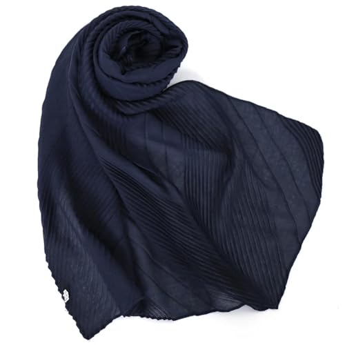 Schals Tücher Halstuch Scarf Muslimischer Einfarbiger Schal Für Damen, Hijabs, Baumwoll-Plissee-Schals, Einfarbig, Sommer-Bandana, Kopftuch, Zerknittertes Halstuch, Schals, Turban, 8 von Hasdnker