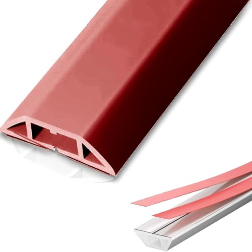 Haseller Gummikabel-Bodenabdeckung PVC-Weichmaterial leicht geschnitten Ideale Verlängerungskabelabdeckung für Büro-Hom-Überflurkabel-Schutz,Red,25m von Haseller