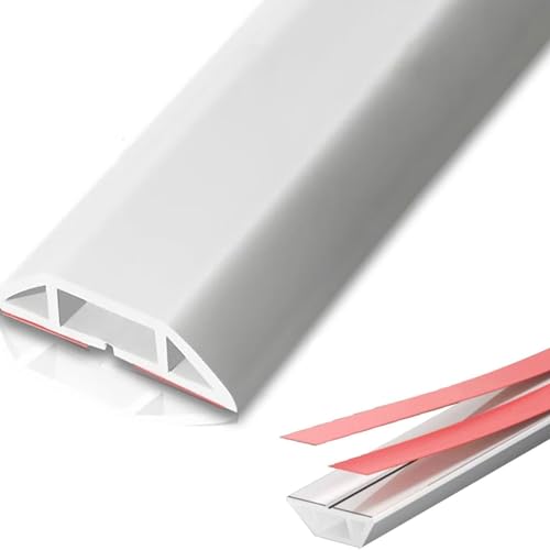 Haseller Gummikabel-Bodenabdeckung PVC-Weichmaterial leicht geschnitten Ideale Verlängerungskabelabdeckung für Büro-Hom-Überflurkabel-Schutz,White,10m von Haseller