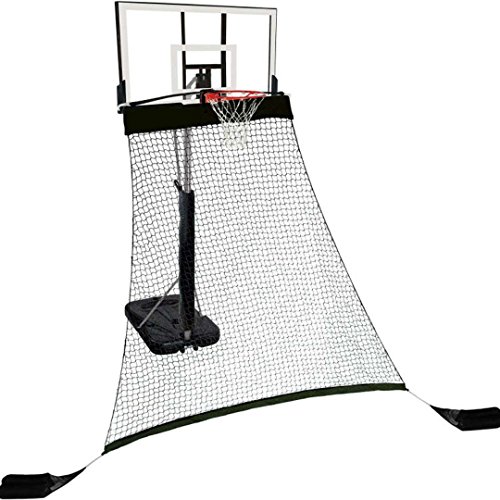 Hathaway Rebounder Basketball-Rücklaufsystem für Schießübungen mit strapazierfähigem Polyester-Netz, schwarz, 304,8 cm L x 152,4 cm B x 274,3 cm H von Hathaway