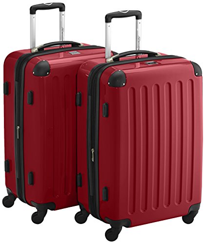HAUPTSTADTKOFFER - Alex - 2er Koffer-Set Hartschale glänzend, TSA, 65 cm, 74 Liter, Rot von Hauptstadtkoffer