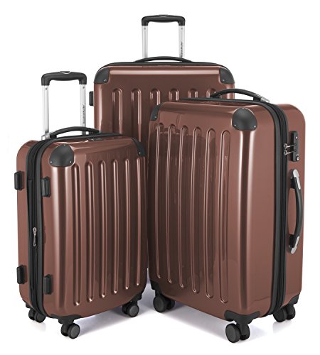 HAUPTSTADTKOFFER Alex - 3er Kofferset, TSA, Trolley-Set, Rollkoffer, Reisekoffer, (S, M & L), Braun von Hauptstadtkoffer