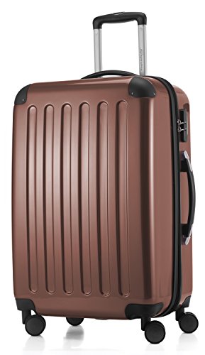 HAUPTSTADTKOFFER - Alex - 4 Doppel-Rollen Hartschalen-Koffer Trolley Rollkoffer Reisekoffer, 65 cm, 74 L, Braun von Hauptstadtkoffer