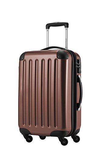 HAUPTSTADTKOFFER - Alex - Handgepäck Hartschalen-Koffer Trolley Rollkoffer Reisekoffer Erweiterbar, TSA, 4 Rollen, 55 cm, 42 Liter, Braun von Hauptstadtkoffer