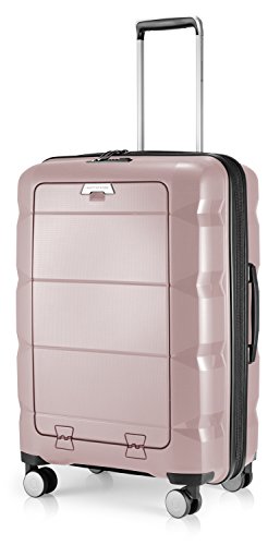 HAUPTSTADTKOFFER - Britz - Handgepäck mit Laptopfach Hartschalen-Koffer Trolley Rollkoffer Reisekoffer Erweiterbar, TSA, 4 Rollen, 55 cm, 34 Liter, Champagner von Hauptstadtkoffer