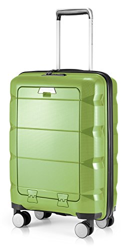 HAUPTSTADTKOFFER - Britz - Handgepäck mit Laptopfach Hartschalen-Koffer Trolley Rollkoffer Reisekoffer Erweiterbar, TSA, 4 Rollen, 55 cm, 34 Liter, Hellgrün von Hauptstadtkoffer