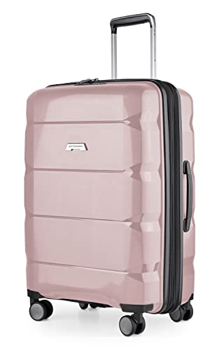 HAUPTSTADTKOFFER - Britz - Hartschalen-Koffer Koffer Trolley Rollkoffer Reisekoffer Erweiterbar, TSA, 4 Rollen, 65.5 cm, 60 Liter, Altrosa von Hauptstadtkoffer