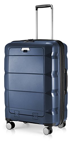 HAUPTSTADTKOFFER - Britz - Hartschalen-Koffer mit Laptopfach Koffer Trolley Rollkoffer Reisekoffer Erweiterbar, TSA, 4 Rollen, 65.5 cm, 60 Liter, Dunkelblau von Hauptstadtkoffer