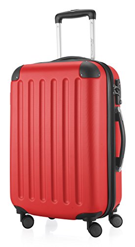 HAUPTSTADTKOFFER - SPREE - Handgepäck Hartschalen-Koffer Trolley Rollkoffer Reisekoffer, 4 Doppel-Rollen, 55 cm, 42 L, Rot von Hauptstadtkoffer