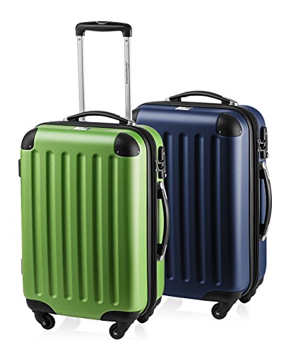 HAUPTSTADTKOFFER - Spree - 2er Koffer-Set Handgepäck Hartschale, TSA, 55 cm mit Volumenerweiterung, Apfelgrün-Dunkelblau von Hauptstadtkoffer