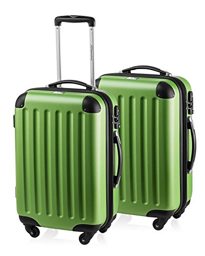 HAUPTSTADTKOFFER - Spree - 2er Koffer-Set Handgepäck Hartschale, TSA, 55 cm mit Volumenerweiterung, Apfelgrün von Hauptstadtkoffer