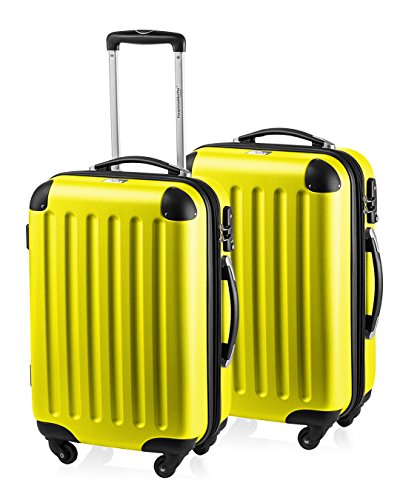HAUPTSTADTKOFFER - Spree - 2er Koffer-Set Handgepäck Hartschale, TSA, 55 cm mit Volumenerweiterung, Gelb von Hauptstadtkoffer