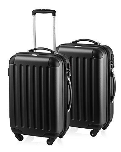 HAUPTSTADTKOFFER - Spree - 2er Koffer-Set Handgepäck Hartschale, TSA, 55 cm mit Volumenerweiterung, Schwarz von Hauptstadtkoffer