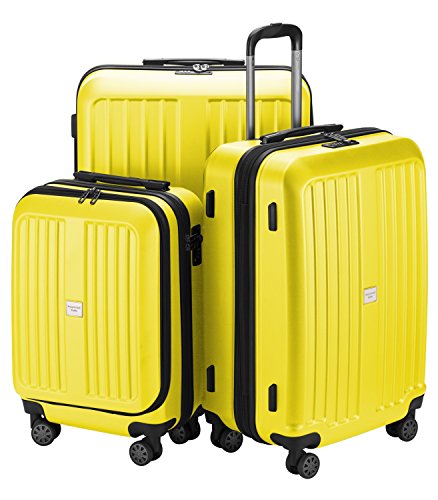 HAUPTSTADTKOFFER - X-Berg - 3er Koffer-Set Hartschalen-Koffer Koffer Trolley Rollkoffer Reisekoffer, TSA, (S, M & L) Gelb matt von Hauptstadtkoffer