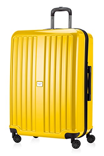 HAUPTSTADTKOFFER - X-Berg - XL Hartschalen-Koffer Koffer Trolley Rollkoffer Reisekoffer, 4 Rollen, TSA, 75 cm, 126 Liter, Gelb glänzend von Hauptstadtkoffer