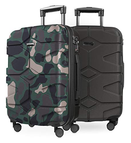 HAUPTSTADTKOFFER - X-Kölln - 2er Koffer-Set Handgepäck Trolley-Set Rollkoffer Reisekoffer, TSA, (S & S), Camouflage & Graphit matt von Hauptstadtkoffer