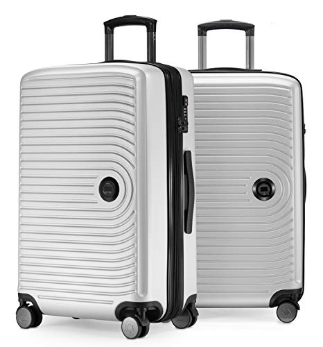 Hauptstadtkoffer - Mitte - 2er Kofferset Trolley-Set, Rollkoffer mit Dehnfalte 65cm, ABS, TSA, matt Weiß von Hauptstadtkoffer