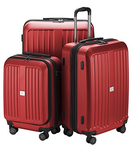 Hauptstadtkoffer - X-Berg - 3er Koffer-Set Hartschalen-Koffer Koffer Trolley Rollkoffer Reisekoffer, TSA, (S, M & L) Rot matt von Hauptstadtkoffer