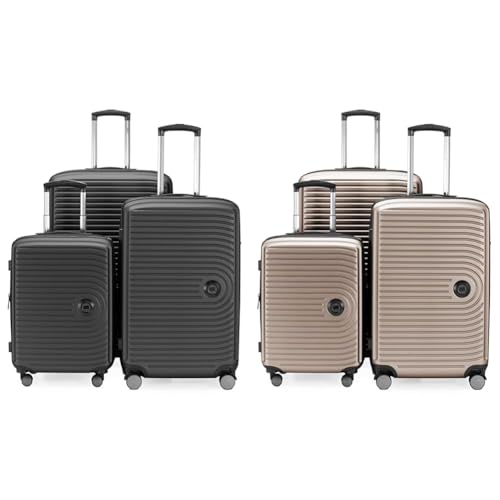 Mitte - Koffer-Set Koffer Trolley, TSA (S,M & L), Graphite HK-5400-GR & Mitte - 3er Kofferset - Handgepäckskoffer 55 cm von Hauptstadtkoffer