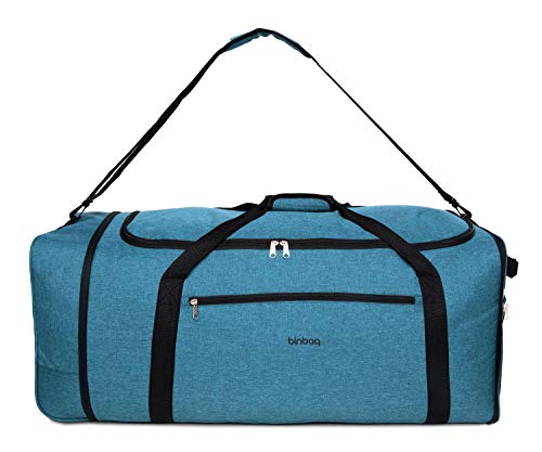 Blnbag M4 – Rollenreisetasche Weichgepäck Tasche, leichte Reisetasche faltbar mit Rollen, Rollentasche, 90 Liter, Aquagrün von Hauptstadtkoffer