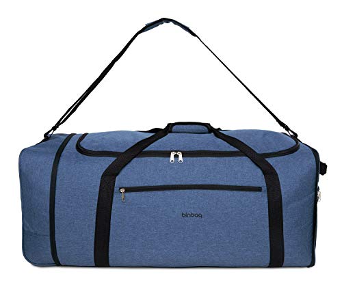 Blnbag M4 – Rollenreisetasche Weichgepäck Tasche, leichte Reisetasche faltbar mit Rollen, Rollentasche, 90 Liter, Dunkelblau von Hauptstadtkoffer
