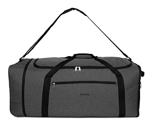 blnbag M4 – Rollenreisetasche Weichgepäck Tasche, leichte Reisetasche faltbar mit Rollen, Rollentasche, 90 Liter, Dunkelgrau von Hauptstadtkoffer