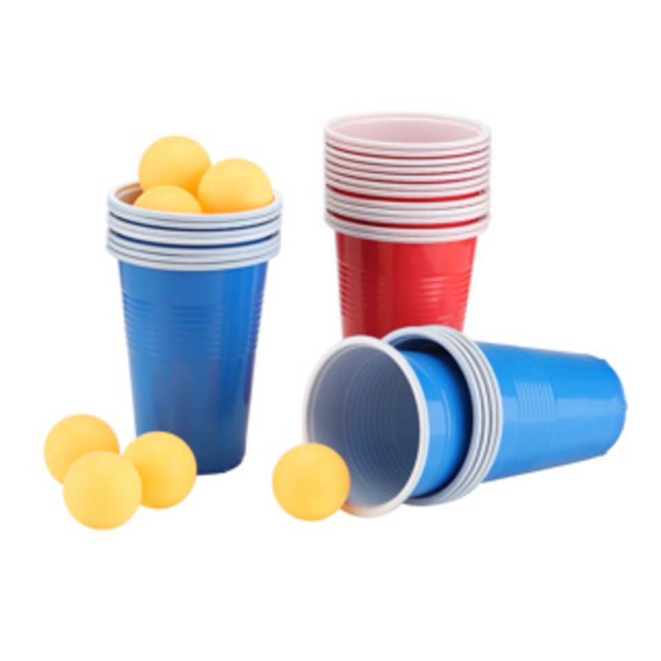 Haushalt International Becher Bier-Pong-Set 48 teilig (24 Becher, 24 Bälle) von Haushalt International