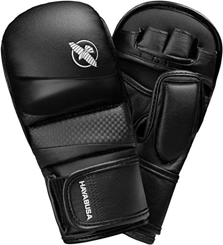 Hayabusa T3 7oz MMA Hybridhandschuhe. Ideal für Kampf, Sparring oder Schlag - Schwarz, Größe M von Hayabusa