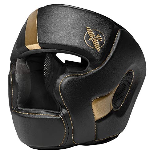 Hayabusa T3 MMA Kopfbedeckung, verstellbar - Schwarz/Gold, Größe L von Hayabusa