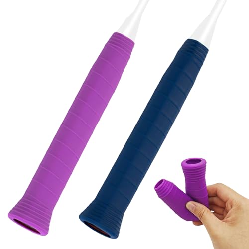 Hayaww 2 Stück Neues Silikon Enhance Ersatz-Griffband Silicon Griffband Anti-Rutsch Overgrip Badminton Grip Anti-Rutsch badmintonschläger Griffband für Federballschläger-Zieh es direkt an (A) von Hayaww