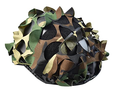 Atmungsaktive Mesh Camo Tarnung Taktische Helmabdeckung Outdoor Airsoft Paintball Taktische Militärausrüstung Combat Fast Helm Abdeckung in Größe M/L (Net Woodland) von Hdlsina