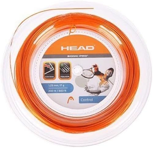 HEAD Unisex-Adult Tennissaite Sonic Pro Tennis-Saite, Orange, 1.25 mm / 17 g von Head