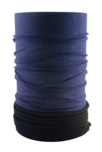 HeadLOOP Polar EXTRA LANG Schwarz Blau Fleece + Schlauchtuch Multifunktionstuch Schal Halstuch Kopftuch Microfaser von HeadLOOP
