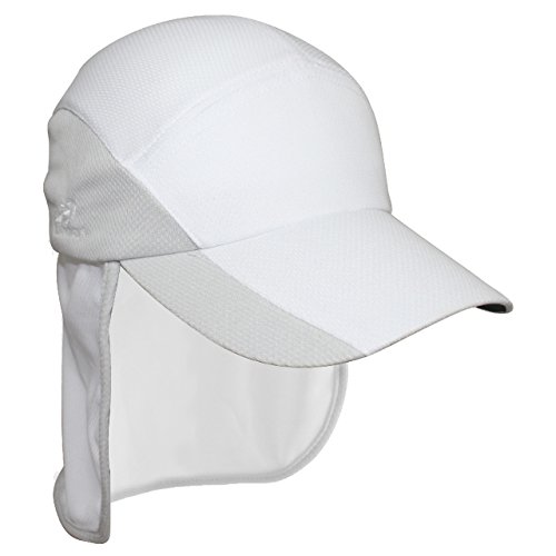 Headsweats ProTech Hat Laufmütze mit Nackenschutz Sportkappe, White/Sport Silver, Uni von Headsweats