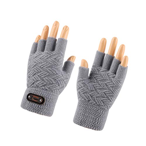 Healifty Touchscreen-Handschuhe Fahrradhandschuhe Winterhandschuhe für Männer kaltes Wetter warme Handschuhe Wolle gestrickte Halbfinger- (grau) Outdoor-Handschuhe von Healifty