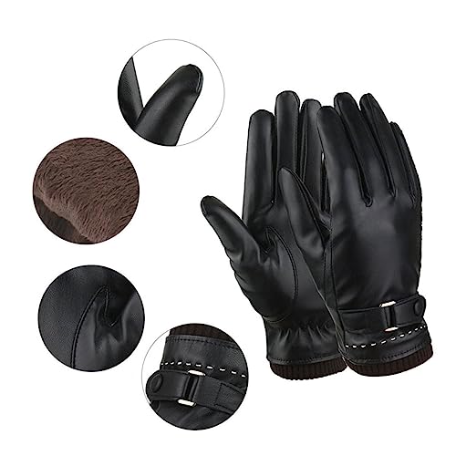 Healvian Winterhandschuhe Damen PU beschichtet Touchscreen Winddicht Warm Gefüttert Einheitsgröße für Fahren Radfahren Outdoor von Healvian