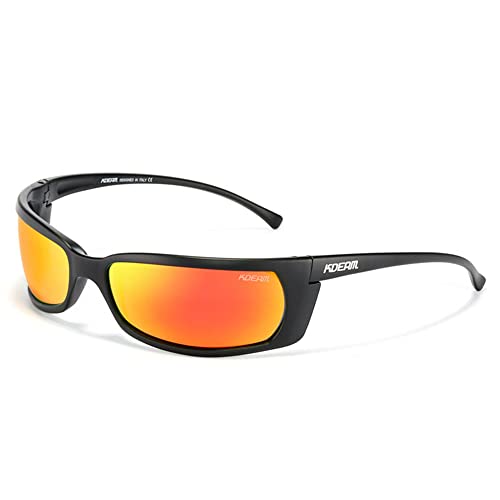 Hearda Outdoor Sports Sonnenbrille, Fahrrad Sonnenbrille Herren Damen Polarisiert Fahrradbrillen Radsportbrillen Outdooraktivitäten Sportbrille (Einheitsgröße,Orange) von Hearda