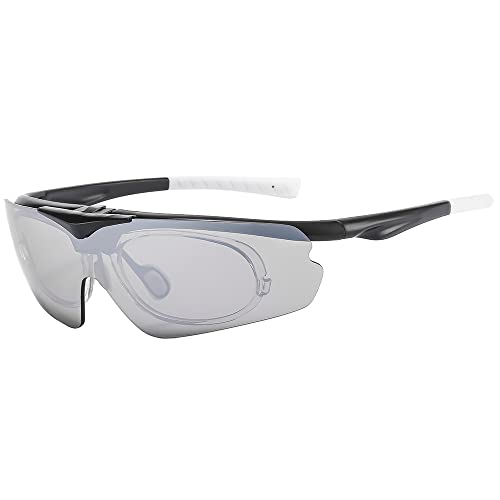Hearda Outdoor Sports Sonnenbrille, Fahrrad Sonnenbrille Herren Damen Polarisiert Fahrradbrillen Radsportbrillen Outdooraktivitäten Sportbrille für Radfahren Angeln (Schwarz und weiß,Einheitsgröße) von Hearda