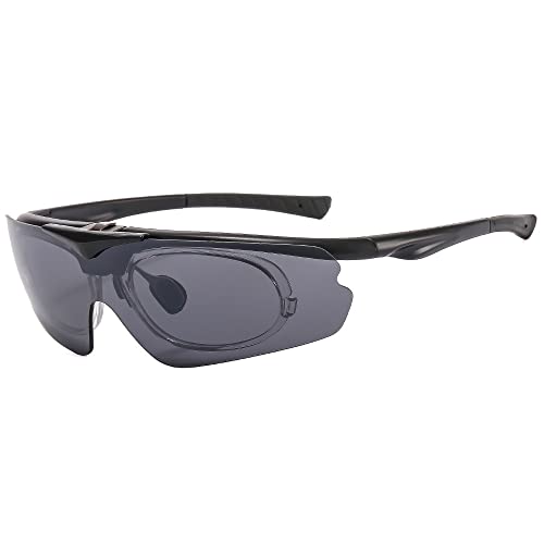Hearda Outdoor Sports Sonnenbrille, Fahrrad Sonnenbrille Herren Damen Polarisiert Fahrradbrillen Radsportbrillen Outdooraktivitäten Sportbrille für Radfahren Angeln (Schwarz und grau,Einheitsgröße) von Hearda