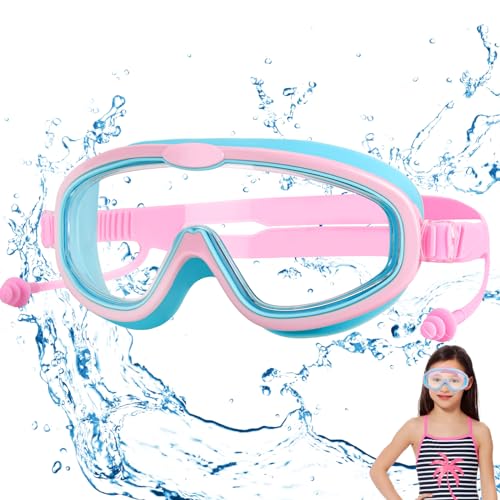 Taucherbrille Kinder, Schwimmbrille Kinder 3 4 5 6 7 8 9 10 Jahre, Kinder Schwimmbrille 3-6 Jahre, Anti-UV, Antibeschlag, 180°-Panorama, Verstellbares Kopfband, Einteilige Ohrstöpsel Taucherbrille von Heartsking